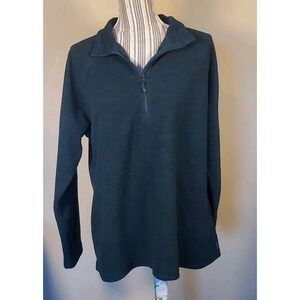 Eddie Bauer Jacket Womens XL Dark Green Fleece 1/4 Zip Outdoors Lightweight